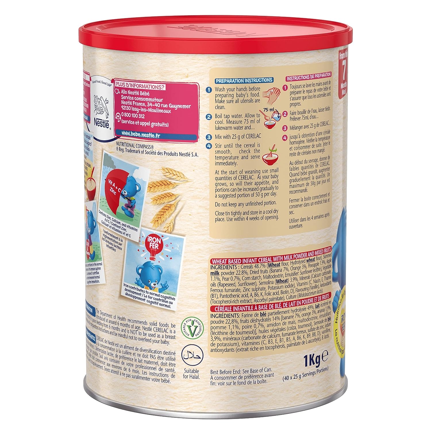 Nestle Cerelac Infant Cereal with Milk & Wheat mixed fruit, 35.27 Ounce - Image 3